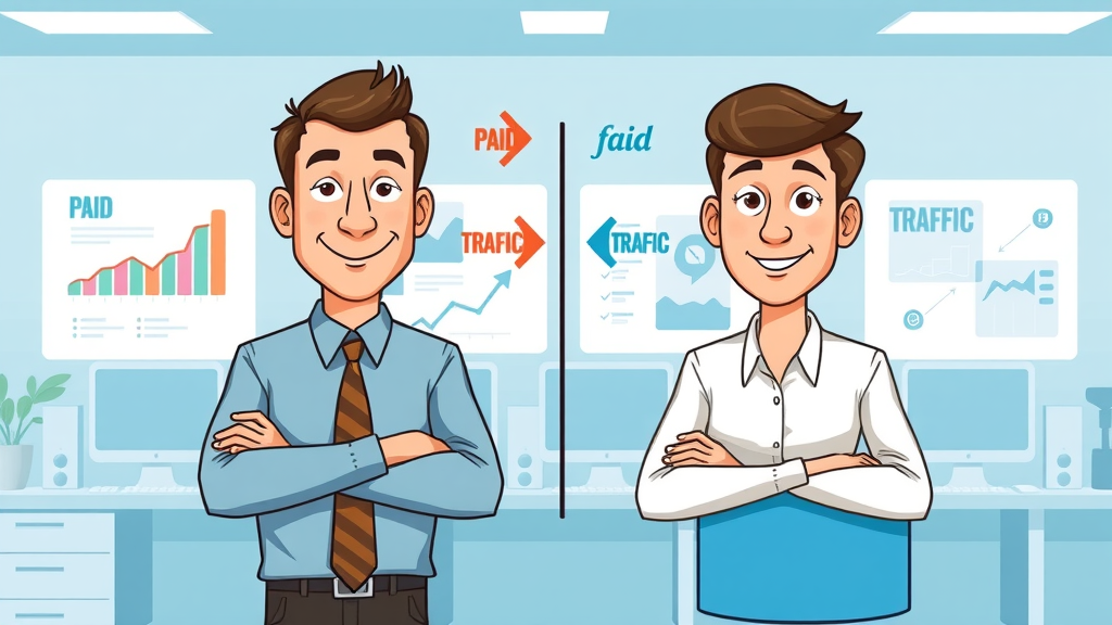 difference between paid and free traffic sources for affiliate marketing infographic