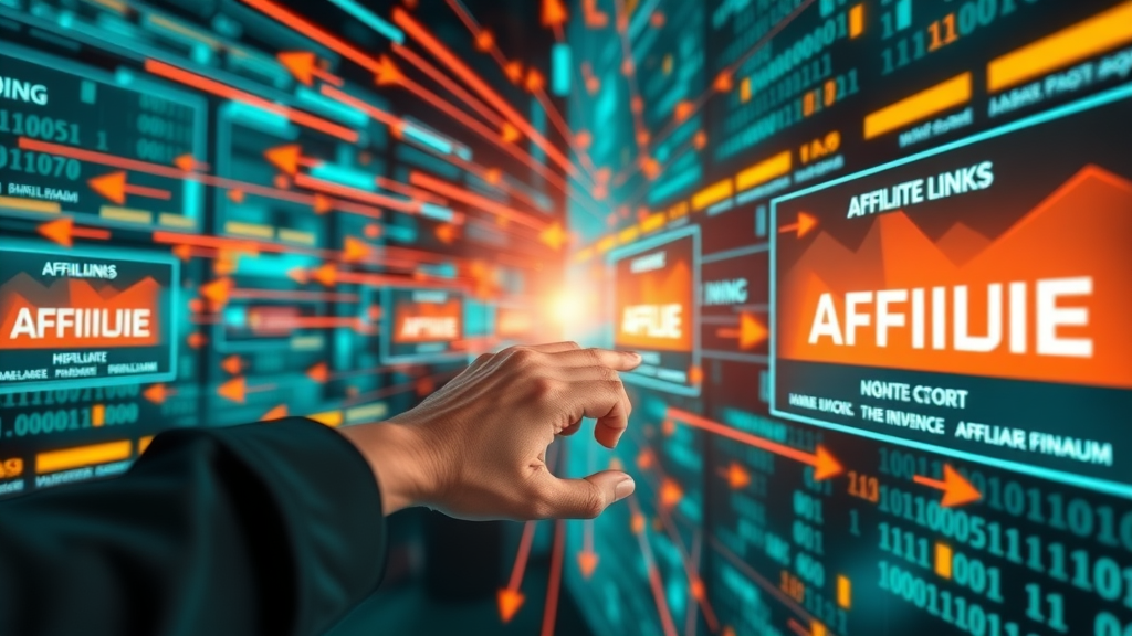 Digital traffic flowing to affiliate links, illustrating paid traffic for affiliates with energetic streams moving toward banners.