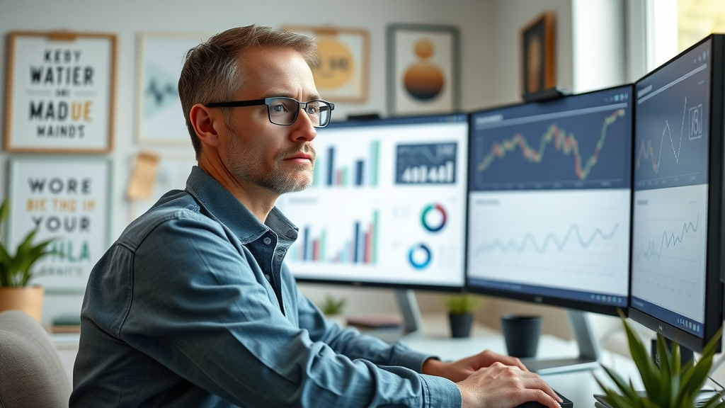 patient affiliate marketer monitoring performance charts for affiliate site growth