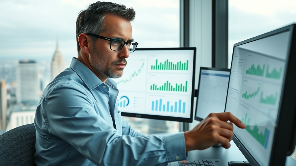 Affiliate marketer reviewing analytics and tracking tools and resources for campaign optimization
