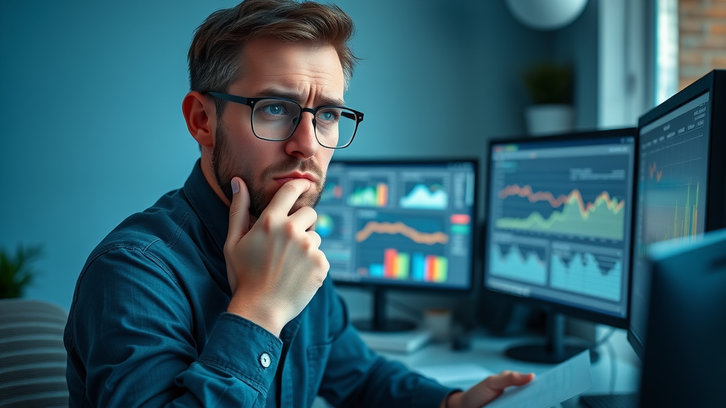 affiliate marketer facing affiliate marketing challenges by analyzing analytics dashboard