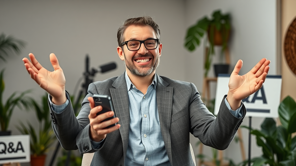 friendly expert answering affiliate marketing questions - how to promote affiliate products FAQ