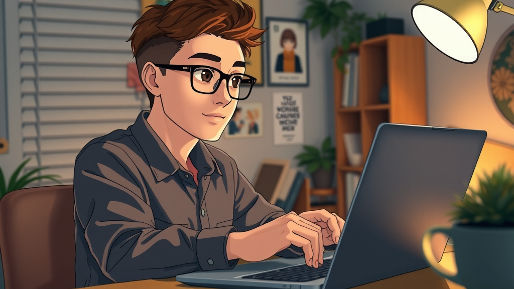 Aspiring entrepreneur browsing affiliate marketing opportunities online on laptop for benefits evaluation