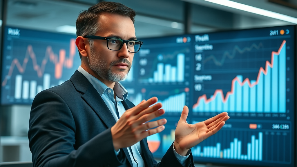 Business strategist analyzes market risk and scalability for digital marketing models