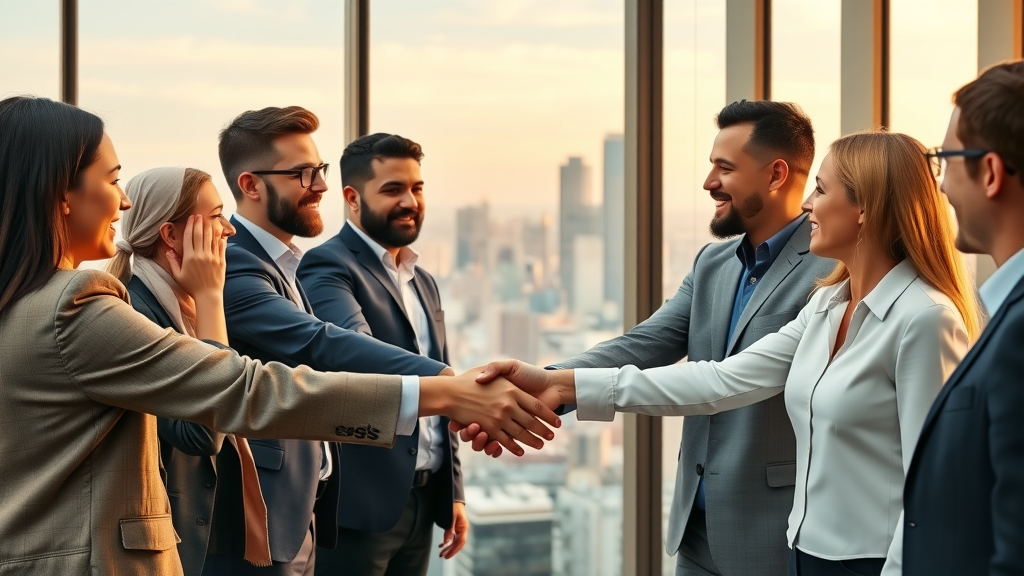 Affiliate marketers and partners solidifying relationships for successful affiliate programs