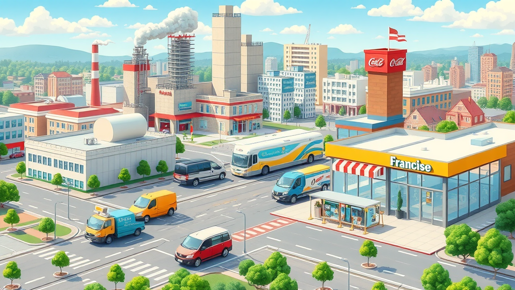 Classic business models factory distributor retail franchise infographic e business