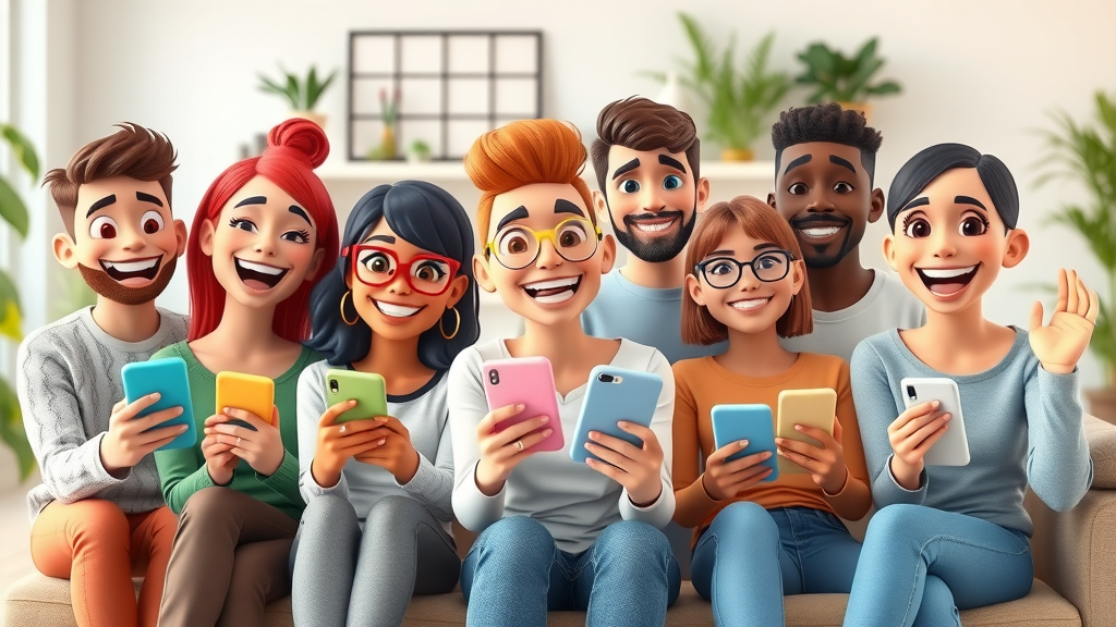 Group of influencers on various social media platforms for affiliate marketing