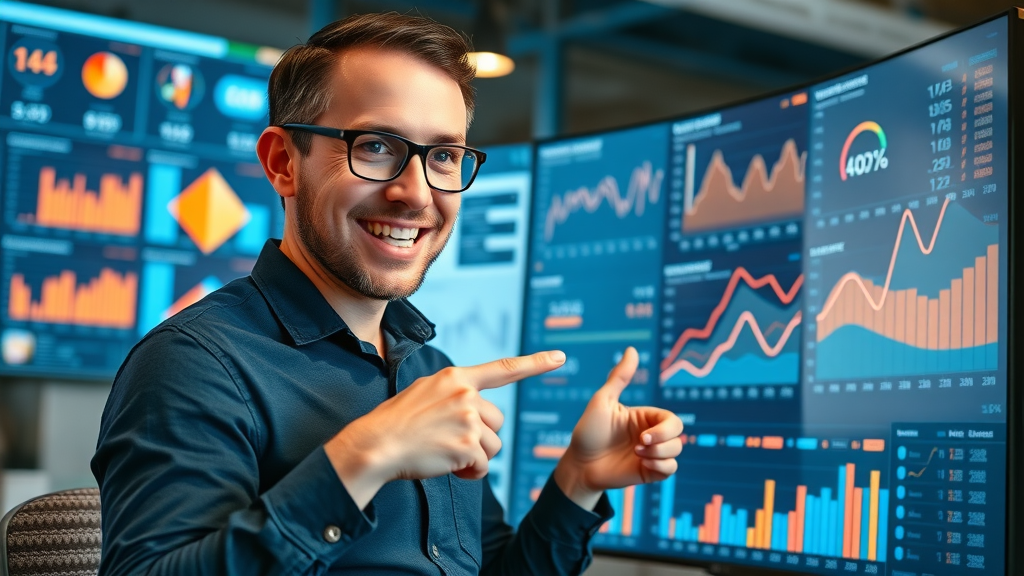 affiliate manager analyzing conversion rates and top affiliate offers in analytics dashboard