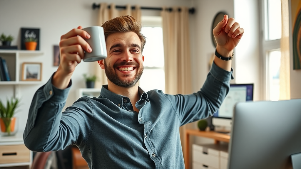 affiliate marketing without followers - solo entrepreneur celebrating affiliate commissions