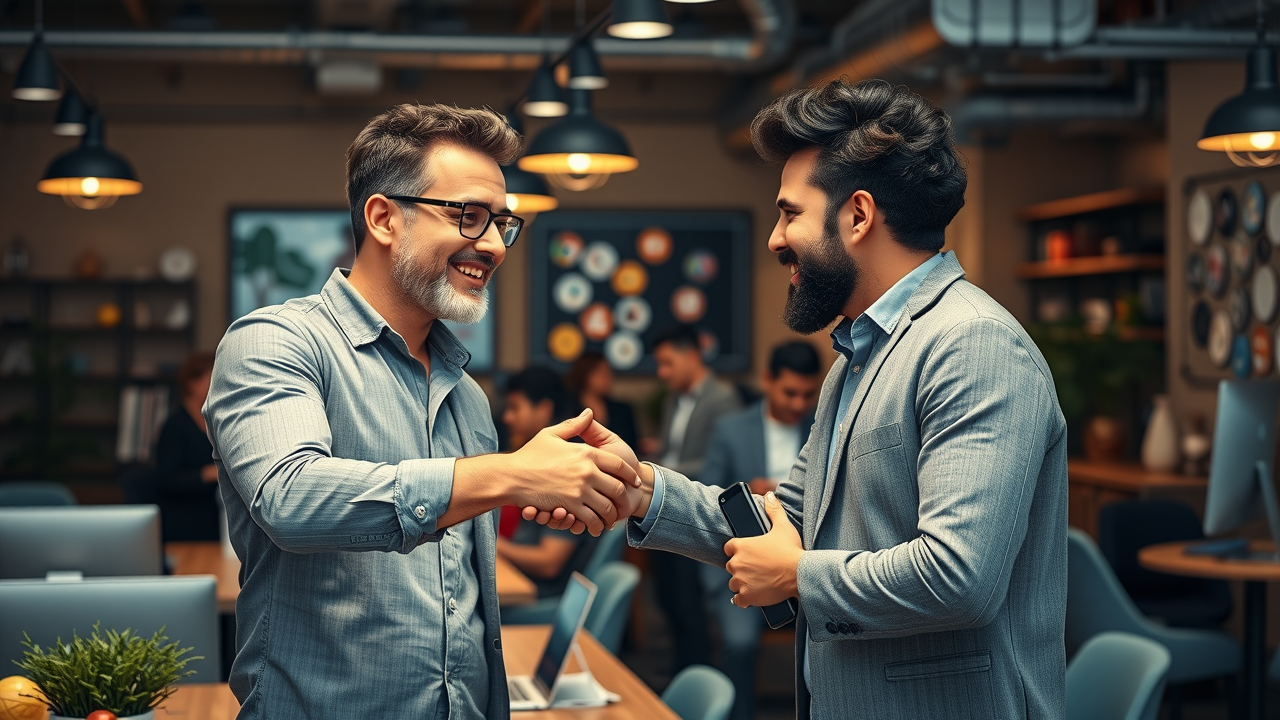 influencer shaking hands with top marketer, expanding affiliate marketing strategies reach