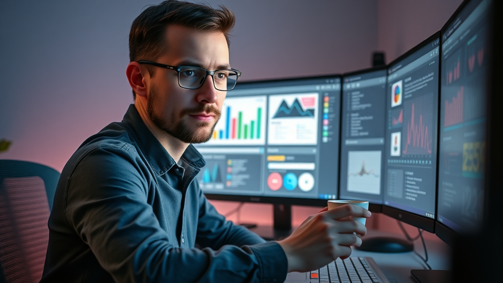 Creative content creator designing infographic for digital marketing campaign