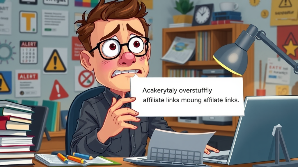 marketer making mistakes with affiliate links - avoid common affiliate marketing pitfalls