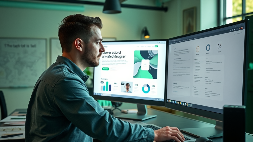 UI designer editing conversion-focused affiliate landing page for 2025
