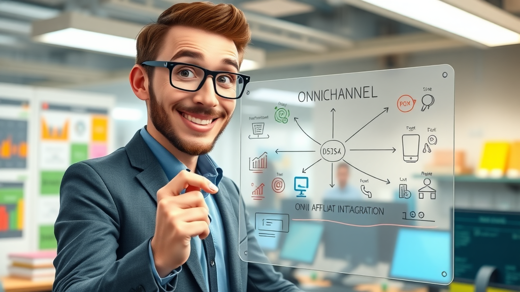 Digital marketing strategist drawing omnichannel affiliate marketing strategies for campaign integration