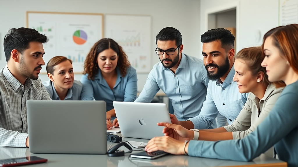 affiliate marketing challenges - group of diverse online marketers collaborating on affiliate program strategies