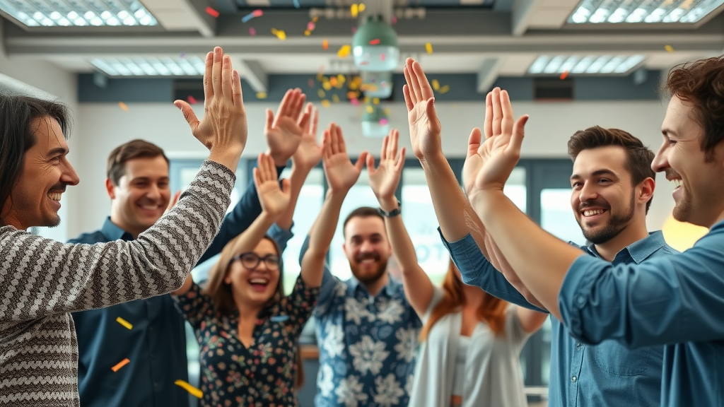 affiliate marketing team celebrating success - building long term affiliate relationships