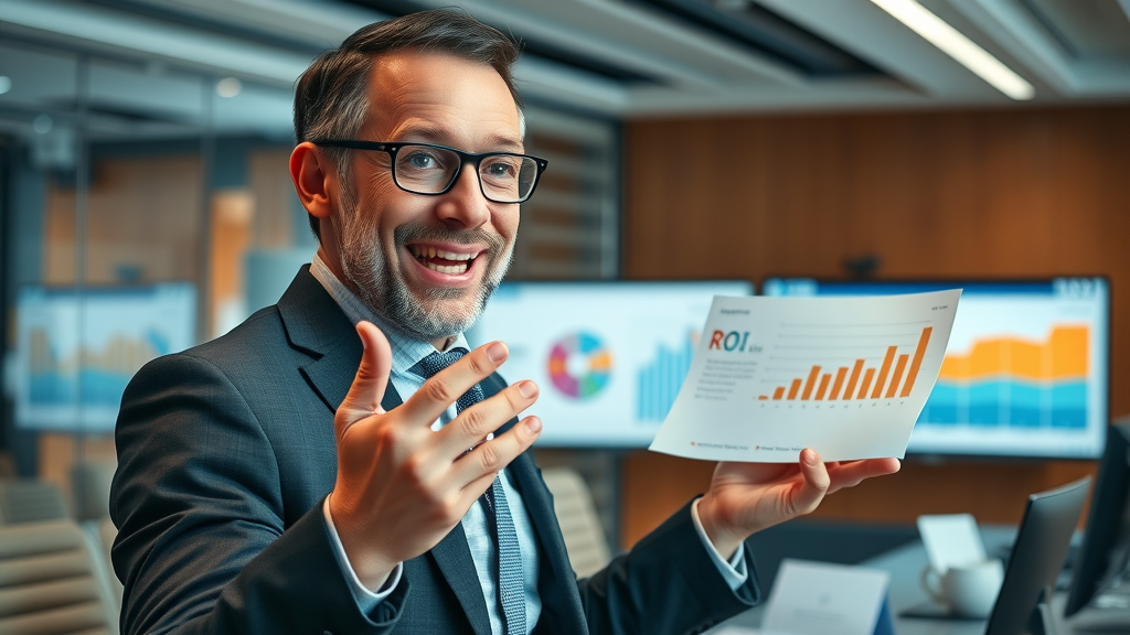 performance marketing models ROI analysis and statistics presentation by business analyst