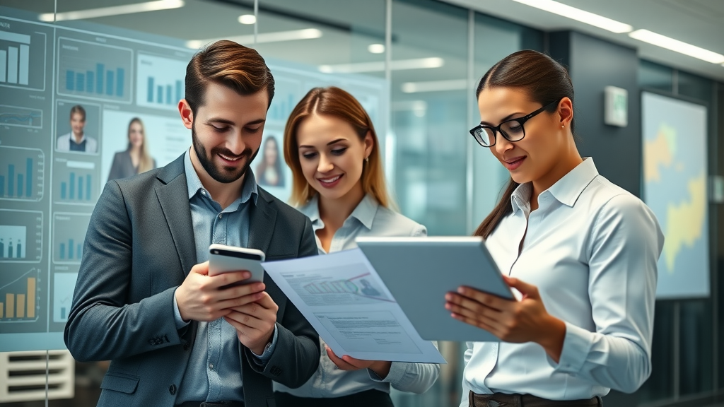 Talent acquisition team reviewing candidate profiles for recruiter jobs