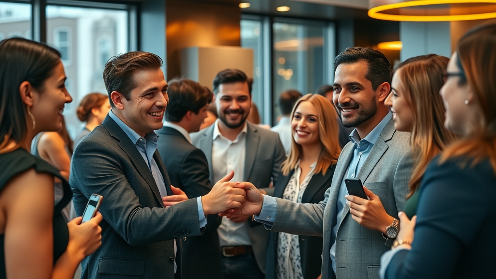 Professional networkers building alliances for high-earning recruiter jobs